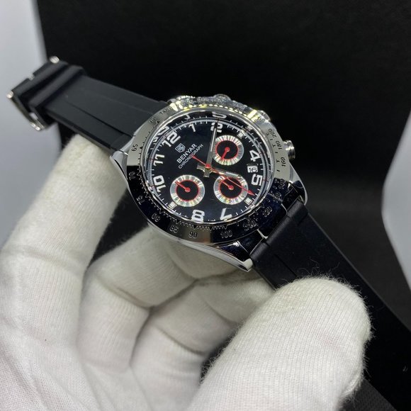 Men's Functional Chronograph Sport 30M Waterproof Daytona Design Watch Black - Picture 4 of 6